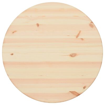 vidaXL Stalviršis, natūrali pušies mediena, apvalus, 25 mm, 80 cm