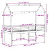 vidaXL Aukšta lova su stogu, 80x200cm, pušies medienos masyvas