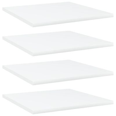 vidaXL Knygų lentynos plokštės, 4vnt., baltos, 40x40x1,5cm, MDP