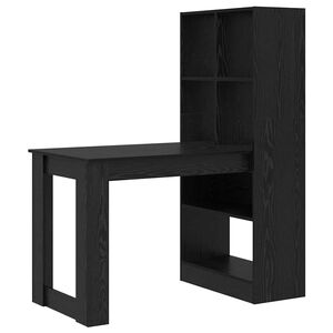 vidaXL Stalas Juodas ąžuolas Apdirbta mediena 122 x 67 x 145 cm