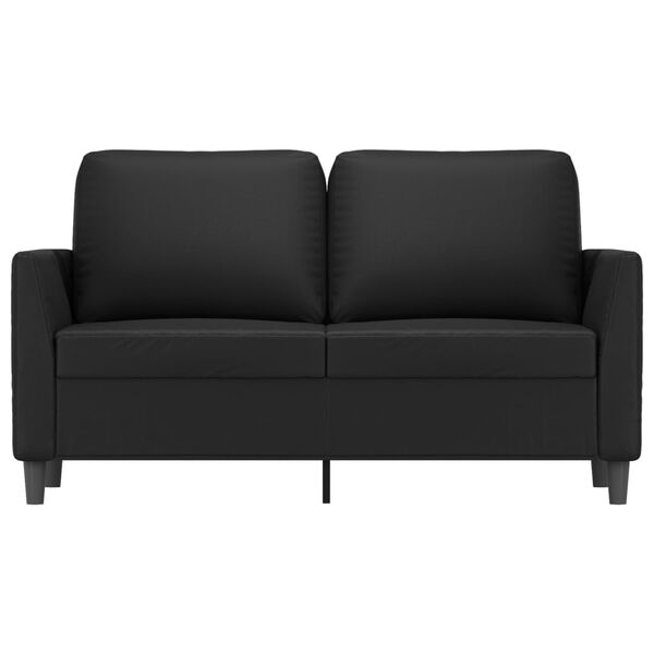 vidaXL Dvivietė sofa, juodos spalvos, 120cm, dirbtinė oda