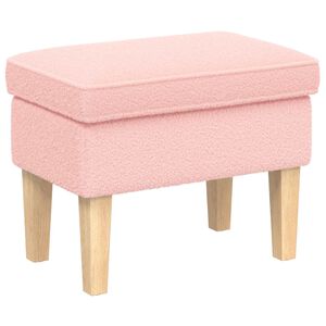 vidaXL Pėdų staliukas Rožinė 55 x 35 x 41 cm Boucl&eacute;