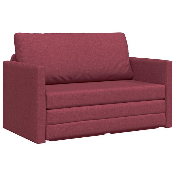 vidaXL Sofa lova 110cm Vyno raudona audinys