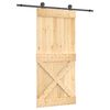 vidaXL Slankios durys Natūrali ir juoda 95 x 210 cm