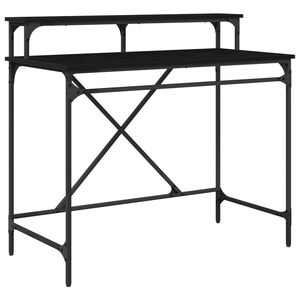 vidaXL Stalas Juodas ąžuolas 100 x 50 x 90 cm Apdirbta mediena