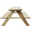 vidaXL Vaikiškas iškylos stalas 89x89,6x50,8cm, pušies mediena