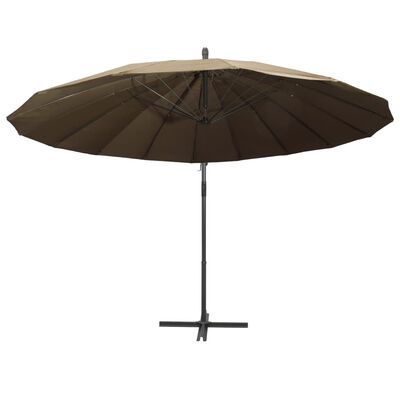vidaXL Kabantis skėtis nuo saulės, taupe, 3m, aliuminio stulpas