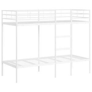 vidaXL Dviauk&scaron;tė lova be čiužinio Balta 75x190 cm Plieninė