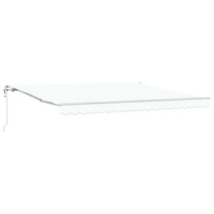 vidaXL I&scaron;traukiama markizė Balta 400 &times; 350 cm Audinys ir aliuminis