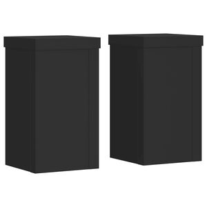 vidaXL Stovai augalams, 2vnt., juodi, 10x10x18cm, apdirbta mediena
