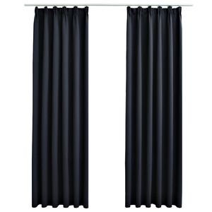 vidaXL Naktinės užuolaidos su kabliukais, 2vnt., antracito, 140x175cm