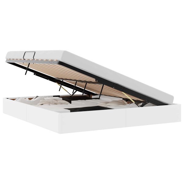 vidaXL Saugos lova su čiužiniu &Scaron;vari balta 180 x 200 cm Dirbtinė oda