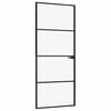 vidaXL Vidaus durys, juodos, 83x201,5cm, grūdintas stiklas/aliuminis