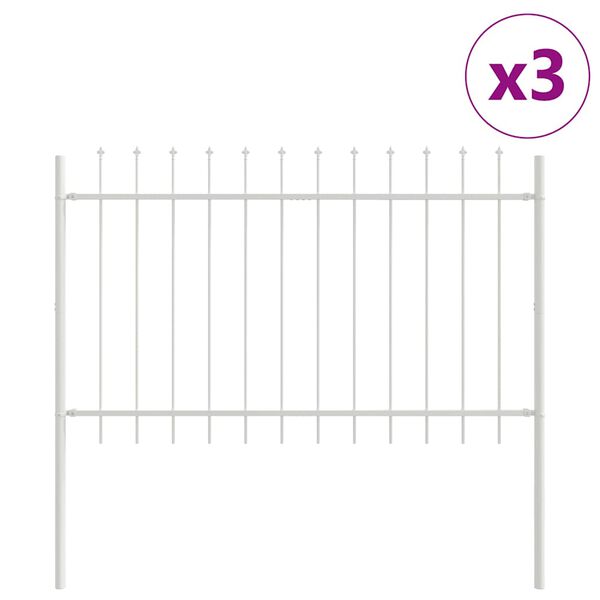 vidaXL Sodo tvora 3 pcs Balta 5,1 x 0,8 m Miltelinis plienas