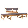 vidaXL 2-1 Sodo sofa su pagalvėmis, 190cm, akacijos medienos masyvas