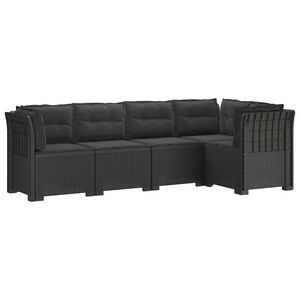 vidaXL 5-vietė sodo sofa su pagalvėlėmis Rataninio i&scaron;vaizdos PP
