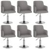 vidaXL Valgomojo kėdės, 6vnt., tamsiai pilkos, audinys