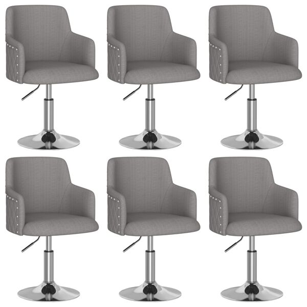 vidaXL Valgomojo kėdės, 6vnt., tamsiai pilkos, audinys