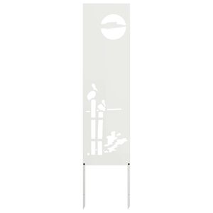 vidaXL Sodo privatumo ekranas &bdquo;Fretwork&ldquo; Balta 32 x 140 cm