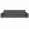 vidaXL Dvivietė sofa-lova su dvejomis pagalvėmis, pilka, audinys