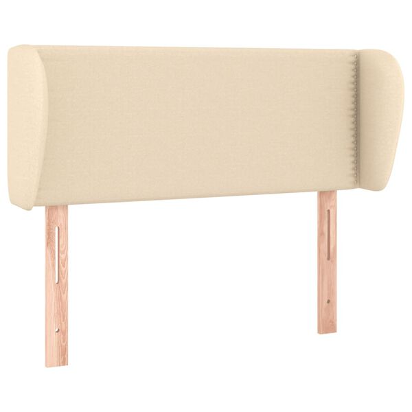 vidaXL Galvūgalis su auselėmis, kreminės,93x23x78/88cm, audinys