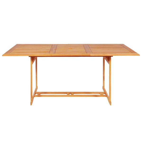 vidaXL Sodo valgomojo baldų komplektas, 9 dalių, tikmedžio masyvas