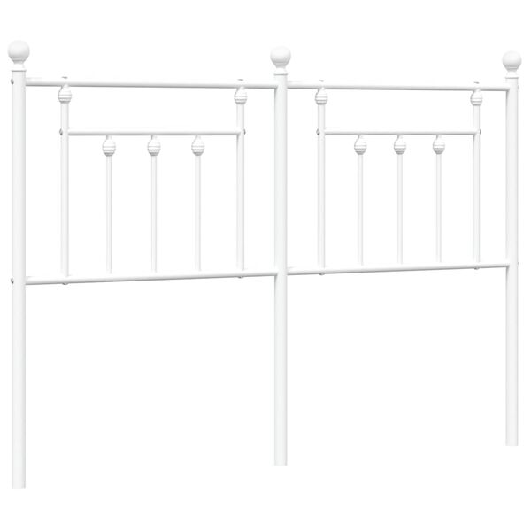 vidaXL Metalinis galvūgalis, baltos spalvos, 135cm