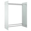 vidaXL Stovas malkoms, baltos spalvos, 80x35x100cm, grūdintas stiklas