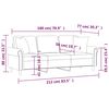 vidaXL Trivietė sofa su pagalvėlėmis, geltonos spalvos, 180cm, aksomas