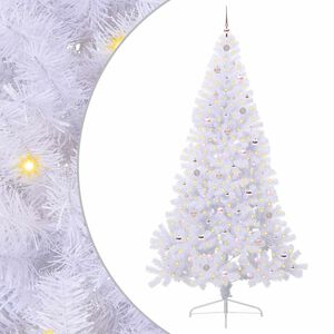 vidaXL Dirbtinė Kalėdų eglutė su 300 LED Balta 240 cm PVC ir Plienas
