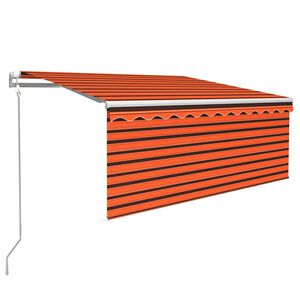 vidaXL Automatiniu būdu i&scaron;traukiama markizė, oranžinė/ruda, 3,5x2,5m