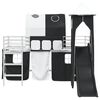 vidaXL Vaikų Lofto Lovos Rėmas Balta ir juoda 79,5 x 200 cm Metalas