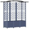 vidaXL Pakeltas lovas su trelėmis ir stogu Pilka 163 x 40 x 141 cm PP