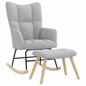 vidaXL supama kėdė su Footstool Cloud Grey audiniu