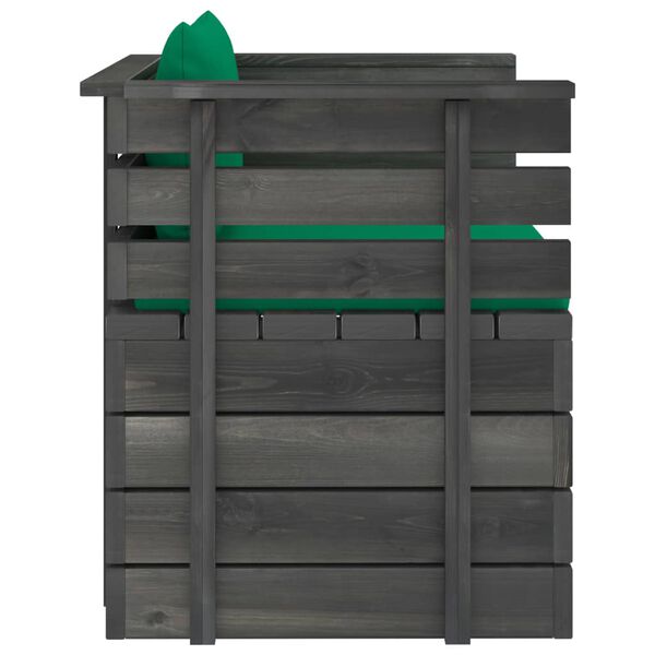 vidaXL Sodo krėslas su pagalvėlėmis , pu&scaron;ies mediena (315417+315057)