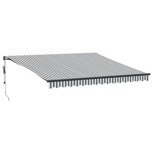 vidaXL Automatinė i&scaron;traukiama markizė, antracito ir balta, 400x350cm