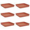 vidaXL Kvadratinis gėlių padėklas 6 vnt. Raudona plyta 15 x 15 x 2 cm
