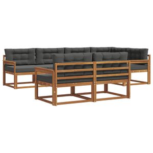 vidaXL Lauko sofos komplektas su pagalve 7 pcs Natūralus ir antracitas