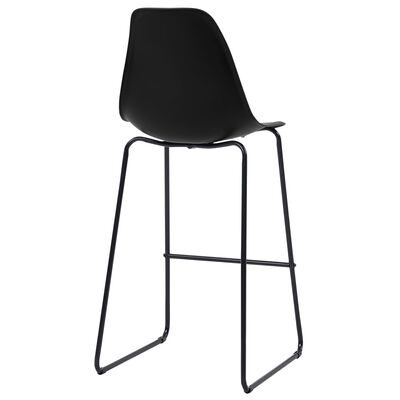 vidaXL Baro kėdės, 4 vnt., juodos spalvos, plastikas