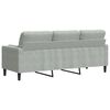 vidaXL Trivietė sofa su pagalvėlėmis, &scaron;viesiai pilka, 180cm, aksomas
