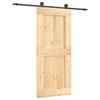 vidaXL Slankios durys Natūrali ir juoda 90 x 210 cm