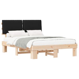 vidaXL Lovo rėmas su apmu&scaron;tu galvūgaliu Juoda 160 x 200 cm