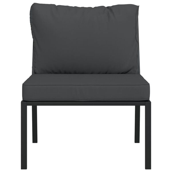 vidaXL Sodo kėdės su pilkomis pagalvėlėmis, 2vnt., 60x74x79cm, plienas