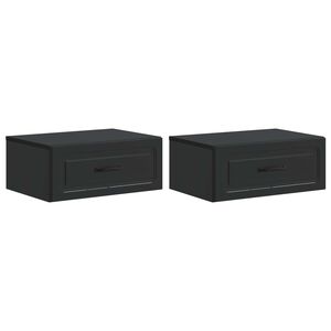 vidaXL Sieninis naktinis staliukas 2 pcs Juoda 49 x 34,5 x 20 cm
