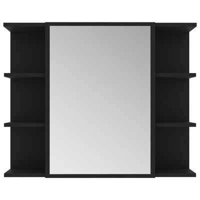 vidaXL Vonios kambario spintelė, juodos spalvos, 80x20,5x64cm, MDP