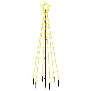 vidaXL Kalėdų eglutė su kuoliuku, &scaron;iltos baltos spalvos, 108LED, 180cm