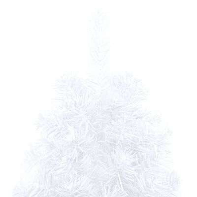 vidaXL Dirbtinė pusinė Kalėdų eglutė su žaisliukais, balta, 150cm