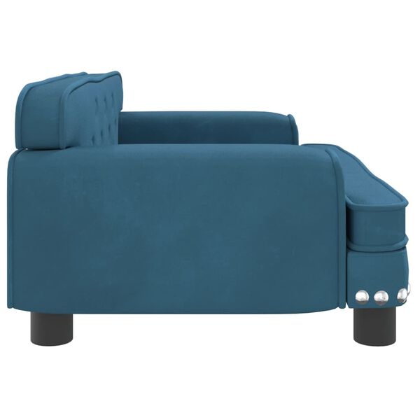 vidaXL Vaikiška sofa, mėlynos spalvos, 70x45x30cm, aksomas