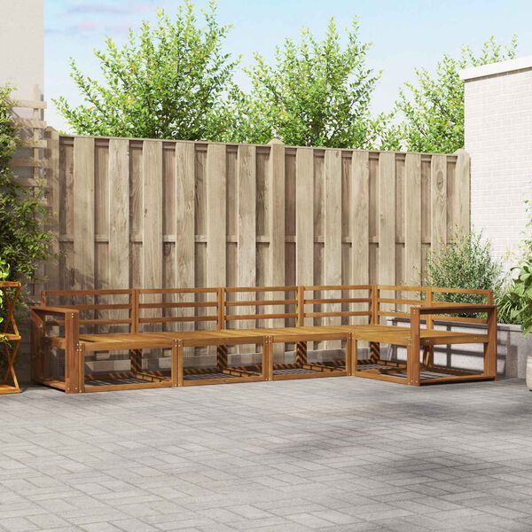 vidaXL Lauko sofos komplektas 5 pcs Natūrali Kietos akacijos mediena