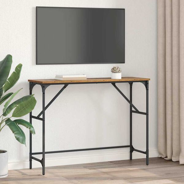 vidaXL Konsolinis stalas Senas medis 100 x 32 x 75 cm Apdirbta mediena